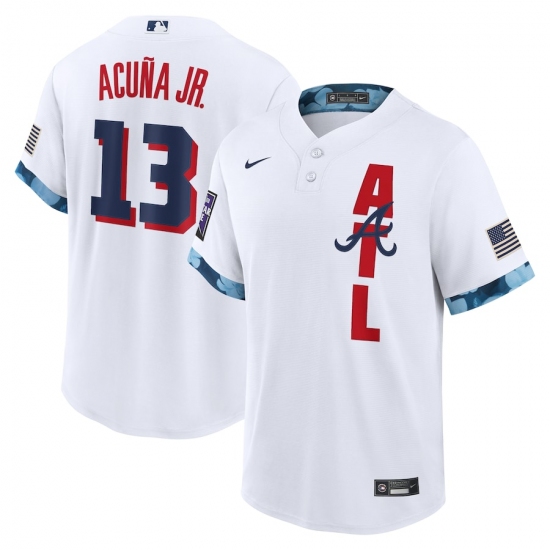 Men's Atlanta Braves #13 Ronald Acuña Jr. Nike White 2021 MLB All-Star Game Replica Player Jersey - Ujersey
