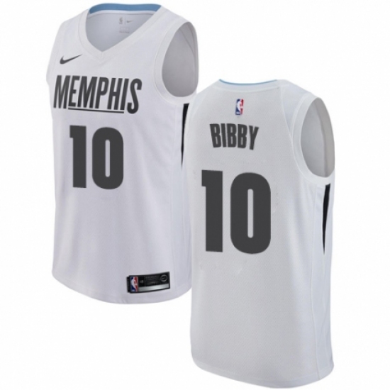 Men's Nike Memphis Grizzlies #10 Mike Bibby Authentic White NBA Jersey - City Edition - Ujersey
