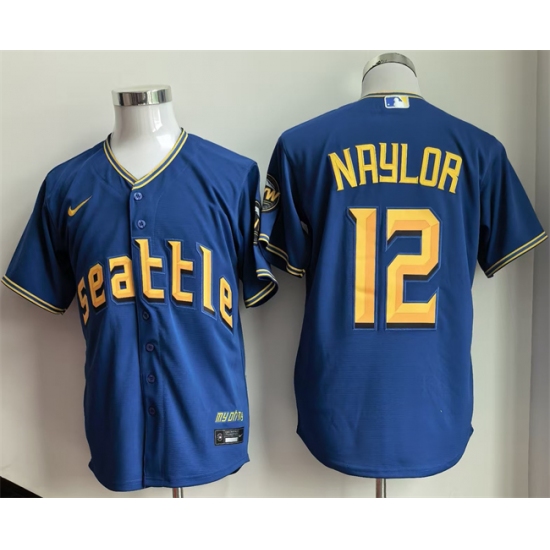 Men's Seattle Mariners #12 Josh Naylor Royal 2025 Cool Base Stitched jersey - Ujersey