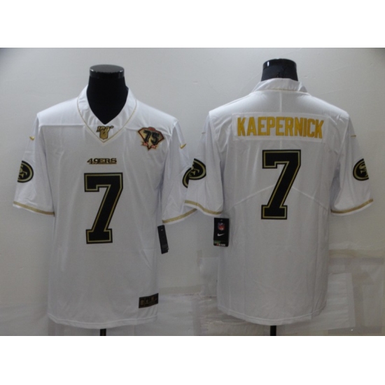 Men's San Francisco 49ers #7 Colin Kaepernick Nike White-Gold Limited Throwback Jersey - Ujersey