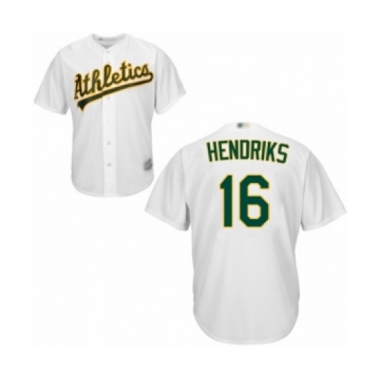 Men's Oakland Athletics #16 Liam Hendriks Replica White Home Cool Base Baseball Jersey - Ujersey