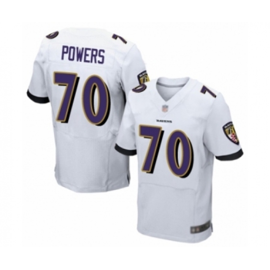 Men's Baltimore Ravens #70 Ben Powers Elite White Football Jersey - Ujersey