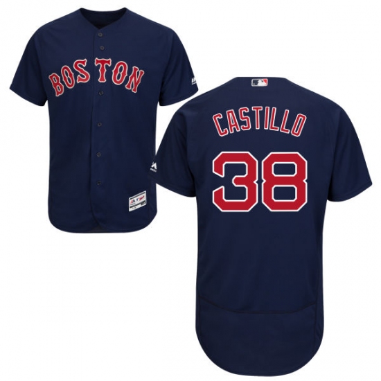 Men's Majestic Boston Red Sox #38 Rusney Castillo Navy Blue Alternate Flex Base Authentic Collection MLB Jersey - Ujersey