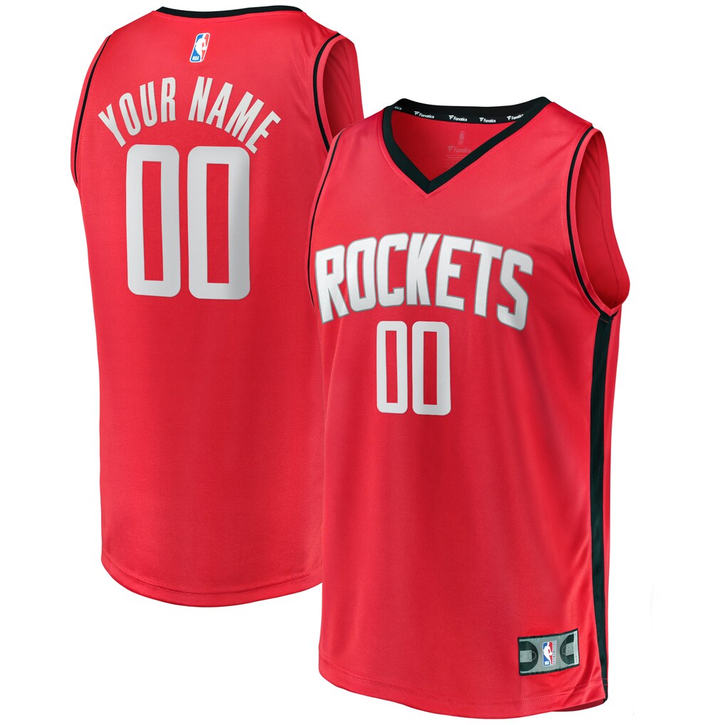 Men's Houston Rockets Fanatics Red Fast Break Custom Replica Jersey - Icon Edition - Ujersey NHL