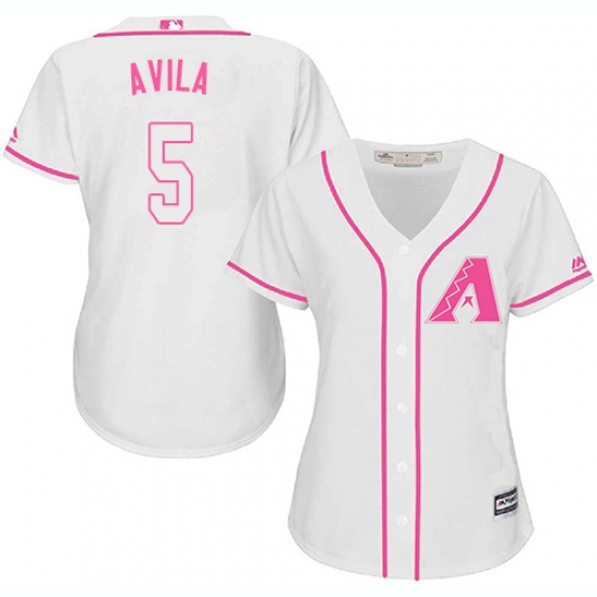 Women's Majestic Arizona Diamondbacks #5 Alex Avila Authentic White Fashion MLB Jersey - Ujersey