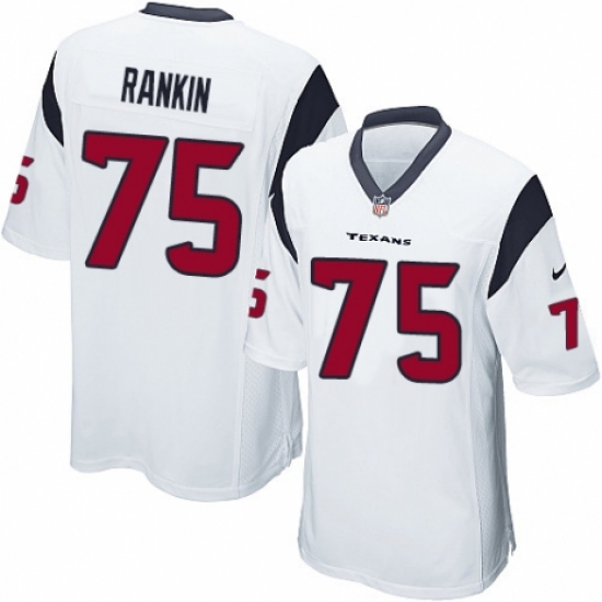 Men's Nike Houston Texans #75 Martinas Rankin Game White NFL Jersey - Ujersey