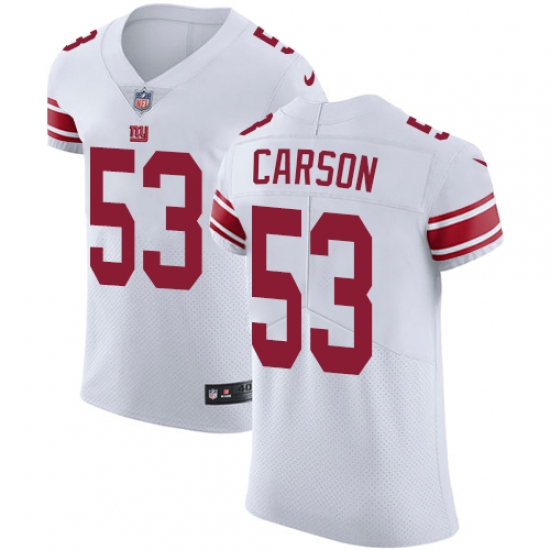 Men's Nike New York Giants #53 Harry Carson White Vapor Untouchable Elite Player NFL Jersey - Ujersey