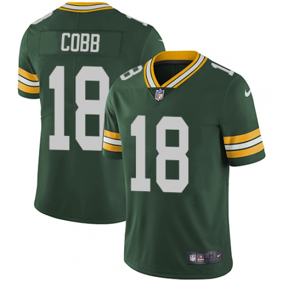 Men's Nike Green Bay Packers #18 Randall Cobb Green Team Color Vapor Untouchable Limited Player NFL Jersey - Ujersey