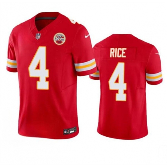 Men's Kansas City Chiefs #4 Rashee Rice Red 2024 F.U.S.E. Vapor Untouchable Limited Football Stitched Jersey - Ujersey