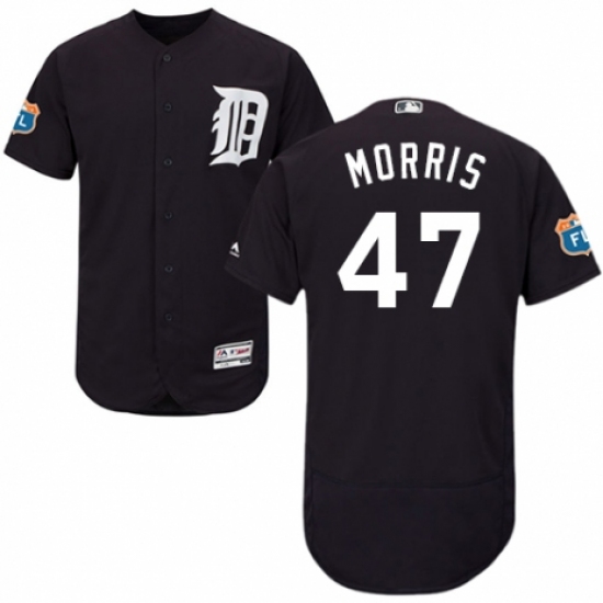 Men's Majestic Detroit Tigers #47 Jack Morris Navy Blue Alternate Flex Base Authentic Collection MLB Jersey - Ujersey