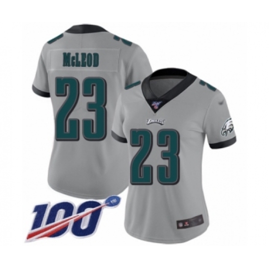 Women's Philadelphia Eagles #23 Rodney McLeod Limited Silver Inverted Legend 100th Season Football Jersey - Ujersey