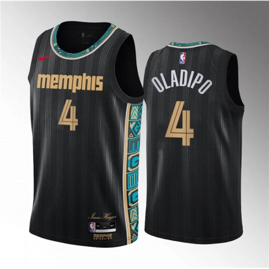 Men's Memphis Grizzlies #4 Victor Oladipo Black City Edition Stitched Jersey - Ujersey