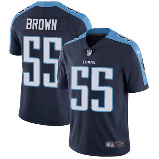 Men's Nike Tennessee Titans #55 Jayon Brown Navy Blue Alternate Vapor Untouchable Limited Player NFL Jersey - Ujersey