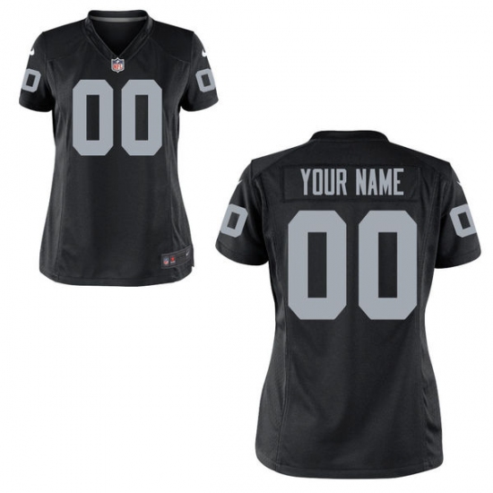 Women's Oakland Raiders Nike Black Custom Game Jersey - Ujersey