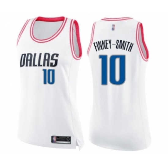 Women's Dallas Mavericks #10 Dorian Finney-Smith Swingman White Pink Fashion Basketball Jersey - Ujersey