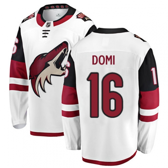 Men's Arizona Coyotes #16 Max Domi Fanatics Branded White Away Breakaway NHL Jersey - Ujersey