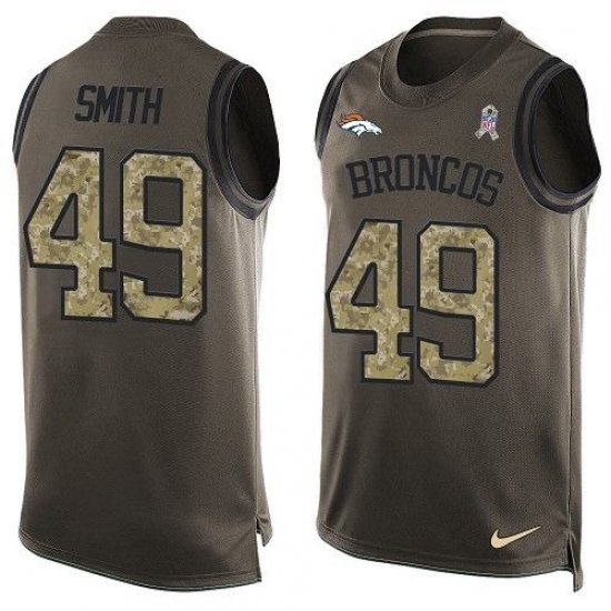 Men's Nike Denver Broncos #49 Dennis Smith Limited Green Salute to Service Tank Top NFL Jersey - Ujersey