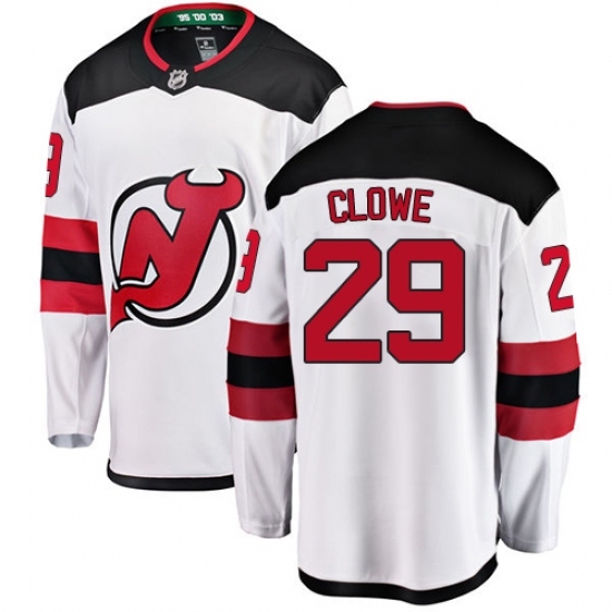 Men's New Jersey Devils #29 Ryane Clowe Fanatics Branded White Away Breakaway NHL Jersey - Ujersey
