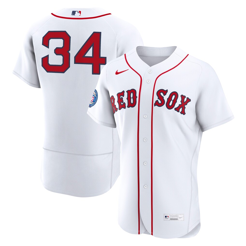 Men's Boston Red Sox David Ortiz Nike White Home Authentic Retired 2022 Hall of Fame Patch Jersey - Ujersey