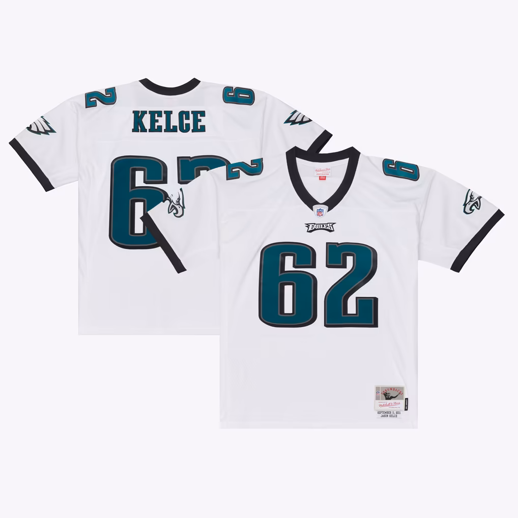 Men's Philadelphia Eagles Jason Kelce Mitchell & Ness White Big & Tall 2011 Legacy Replica Player Jersey - Ujersey