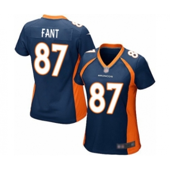 Women's Denver Broncos #87 Noah Fant Game Navy Blue Alternate Football Jersey - Ujersey