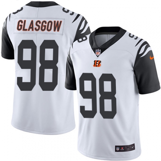 Men's Nike Cincinnati Bengals #98 Ryan Glasgow Limited White Rush Vapor Untouchable NFL Jersey - Ujersey