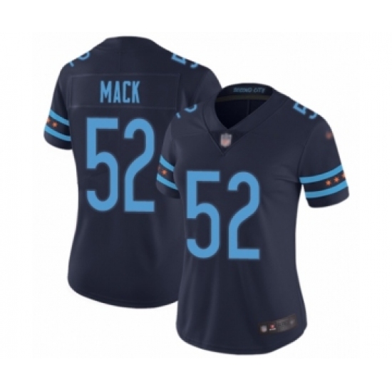 Women's Chicago Bears #52 Khalil Mack Limited Navy Blue City Edition Football Jersey - Ujersey