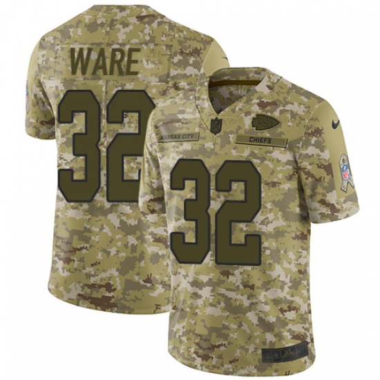 Youth Nike Kansas City Chiefs #32 Spencer Ware Limited Camo 2018 Salute to Service NFL Jersey - Ujersey