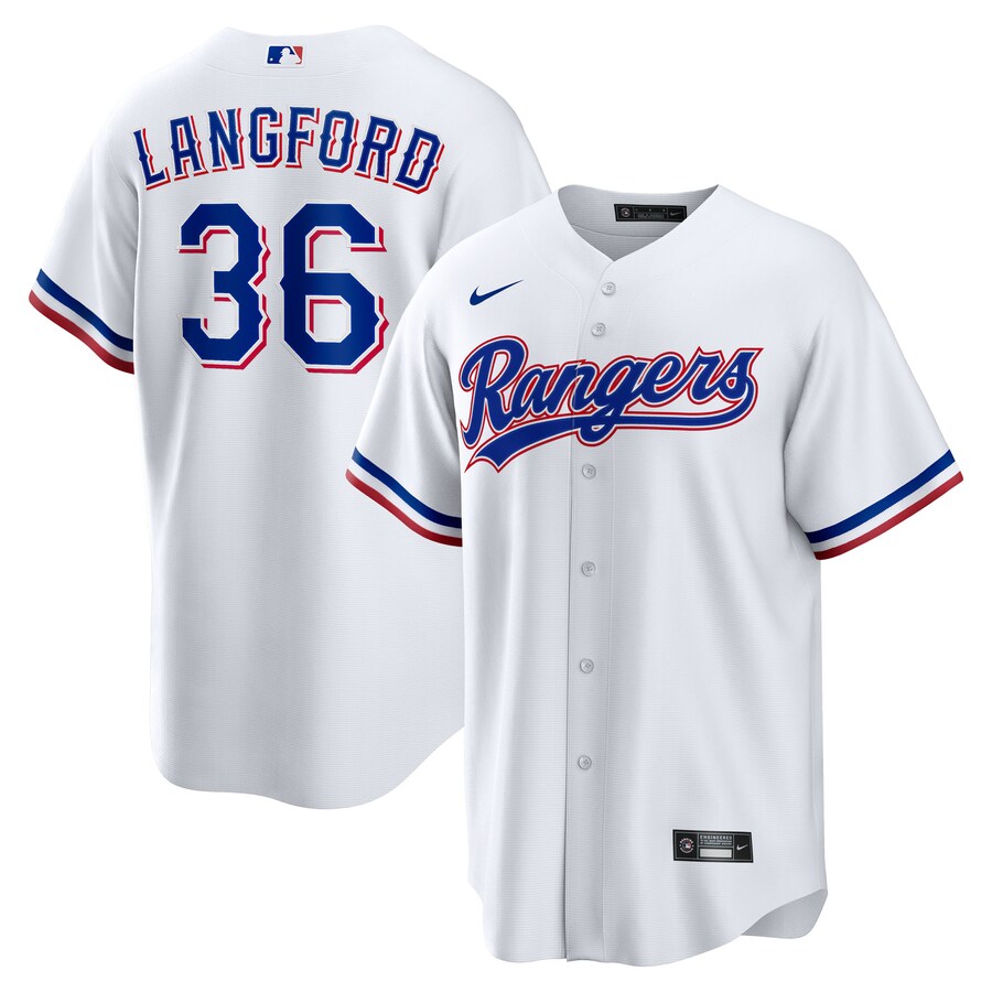 Youth Texas Rangers Wyatt Langford Nike White Home Replica Jersey - Ujersey NHL