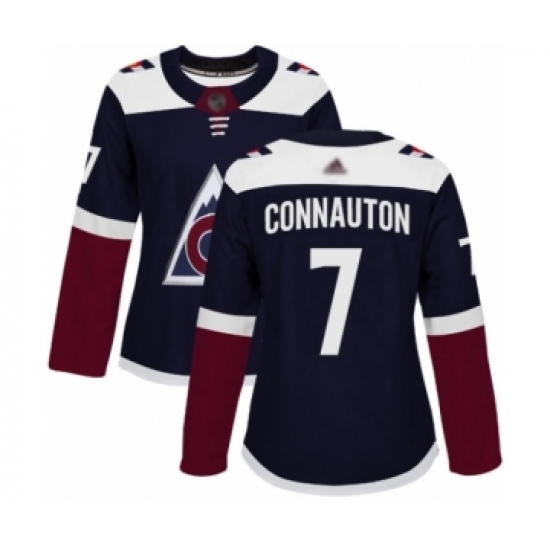 Women's Colorado Avalanche #7 Kevin Connauton Authentic Navy Blue Alternate Hockey Jersey