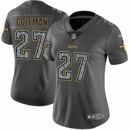 Women's Nike New Orleans Saints #27 Kurt Coleman Gray Static Vapor Untouchable Limited NFL Jersey - Ujersey