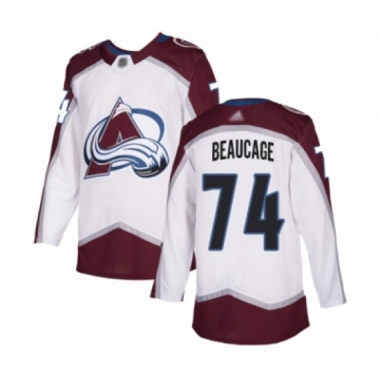 Youth Colorado Avalanche #74 Alex Beaucage Authentic White Away Hockey Jersey - Ujersey