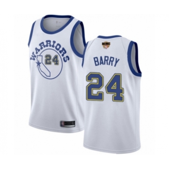 Youth Golden State Warriors #24 Rick Barry Swingman White Hardwood Classics 2019 Basketball Finals Bound Basketball Jersey - Ujersey