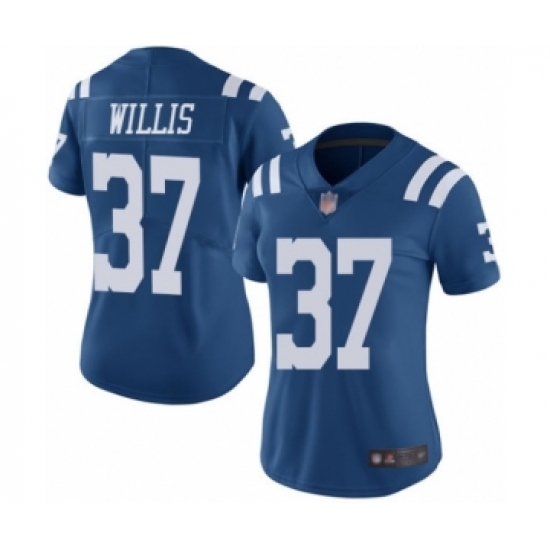 Women's Indianapolis Colts #37 Khari Willis Limited Royal Blue Rush Vapor Untouchable Football Jersey - Ujersey