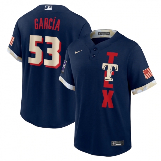 Men's Texas Rangers #53 Adolis García Nike Navy 2021 MLB All-Star Game Replica Player Jersey - Ujersey