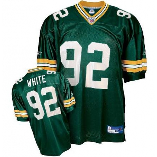 Reebok Green Bay Packers #92 Reggie White Green Team Color Authentic Throwback NFL Jersey - Ujersey