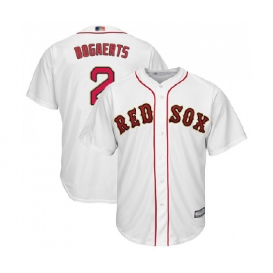 Youth Boston Red Sox #2 Xander Bogaerts Authentic White 2019 Gold Program Cool Base Baseball Jersey - Ujersey