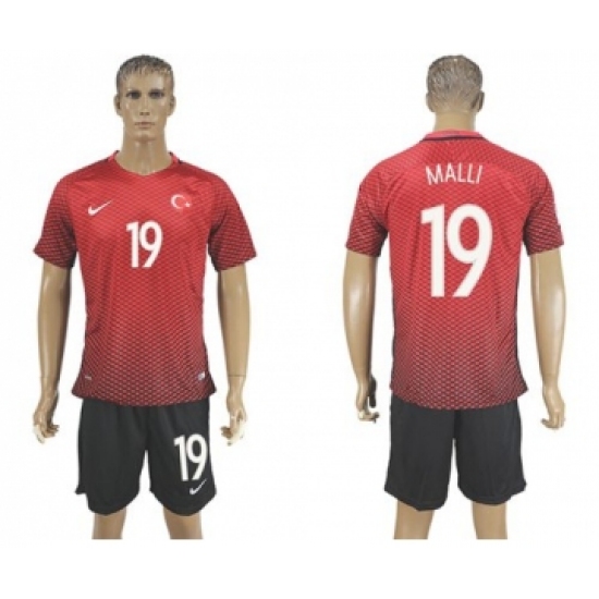 Turkey #19 Malli Home Soccer Country Jersey