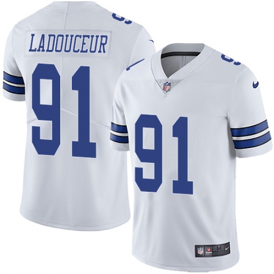 Youth Nike Dallas Cowboys #91 L. P. Ladouceur White Vapor Untouchable Limited Player NFL Jersey - Ujersey
