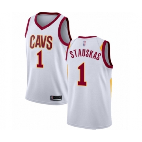 Youth Cleveland Cavaliers #1 Nik Stauskas Swingman White Basketball Jersey - Association Edition - Ujersey