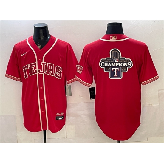 Men's Texas Rangers Team Big Logo Red 2026 City Connect Stadium Stitched Baseball Jerseys - Ujersey