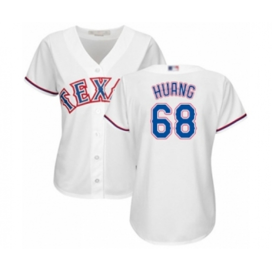 Women's Texas Rangers #68 Wei-Chieh Huang Authentic White Home Cool Base Baseball Player Jersey