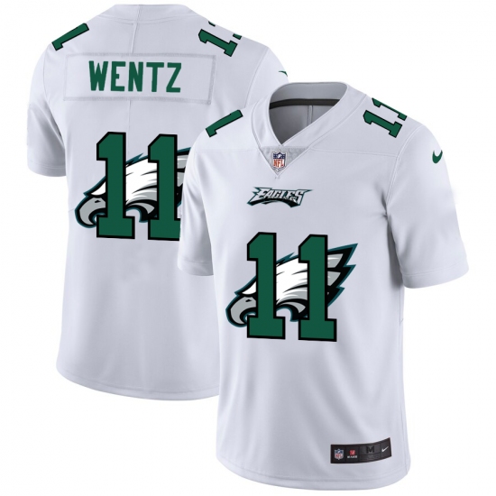 Men's Philadelphia Eagles #11 Carson Wentz White Nike White Shadow Edition Limited Jersey - Ujersey