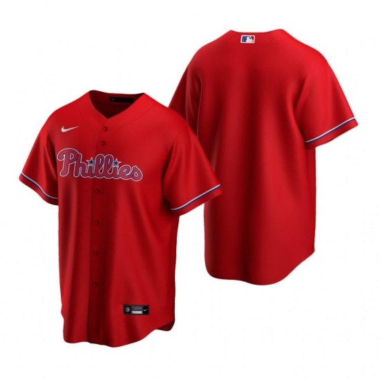 Men's Nike Philadelphia Phillies Blank Red Alternate Stitched Baseball Jersey - Ujersey