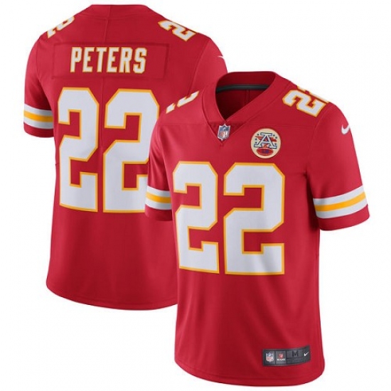 Men's Nike Kansas City Chiefs #22 Marcus Peters Red Team Color Vapor Untouchable Limited Player NFL Jersey - Ujersey