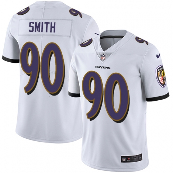 Men's Nike Baltimore Ravens #90 Za Darius Smith White Vapor Untouchable Limited Player NFL Jersey - Ujersey