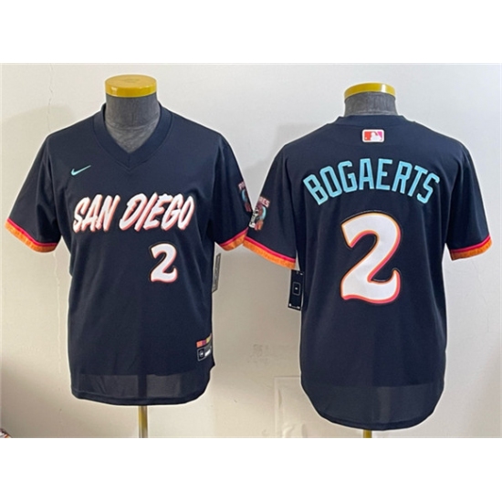 Youth San Diego Padres #2 Xander Bogaerts Obsidian 2026 City Connect Stadium Stitched Baseball Jersey - Ujersey
