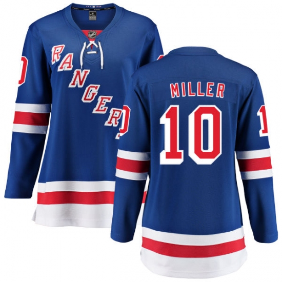 Women's New York Rangers #10 J.T. Miller Fanatics Branded Royal Blue Home Breakaway NHL Jersey - Ujersey