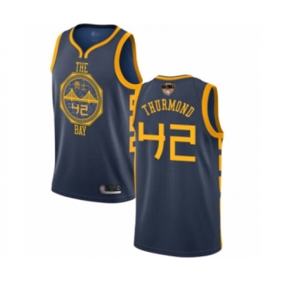 Women's Golden State Warriors #42 Nate Thurmond Swingman Navy Blue Basketball 2019 Basketball Finals Bound Jersey - City Edition - Ujersey