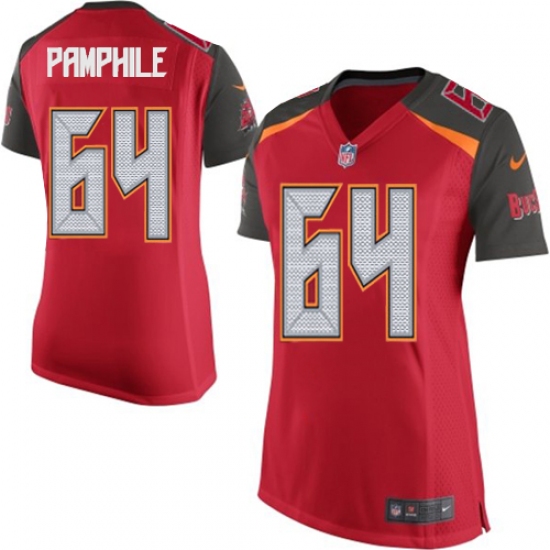 Women's Nike Tampa Bay Buccaneers #64 Kevin Pamphile Game Red Team Color NFL Jersey - Ujersey